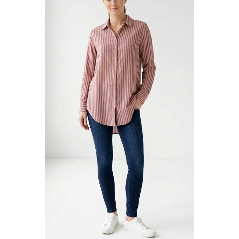 New Sundry Striped Cottonโ Relaxed Fit Long Sleeve Tunic Size Small/1 Preppy